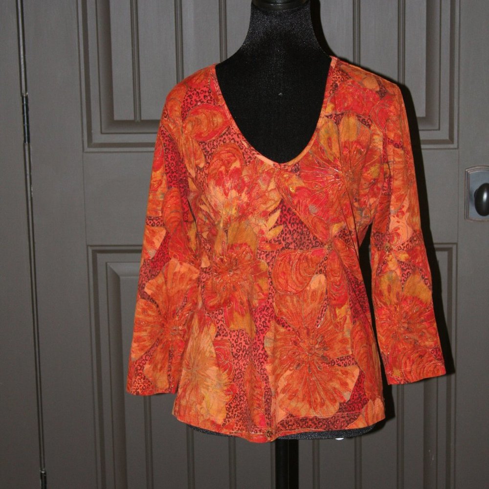 Chico's 3/4 sleeve cotton/spandex T-shirt